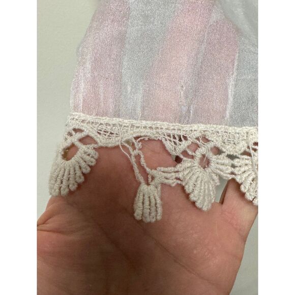 CARLA CONTI ITALY 100% Silk Fully Lined Tunic Crochet Trim, Sz L - Picture 10 of 10